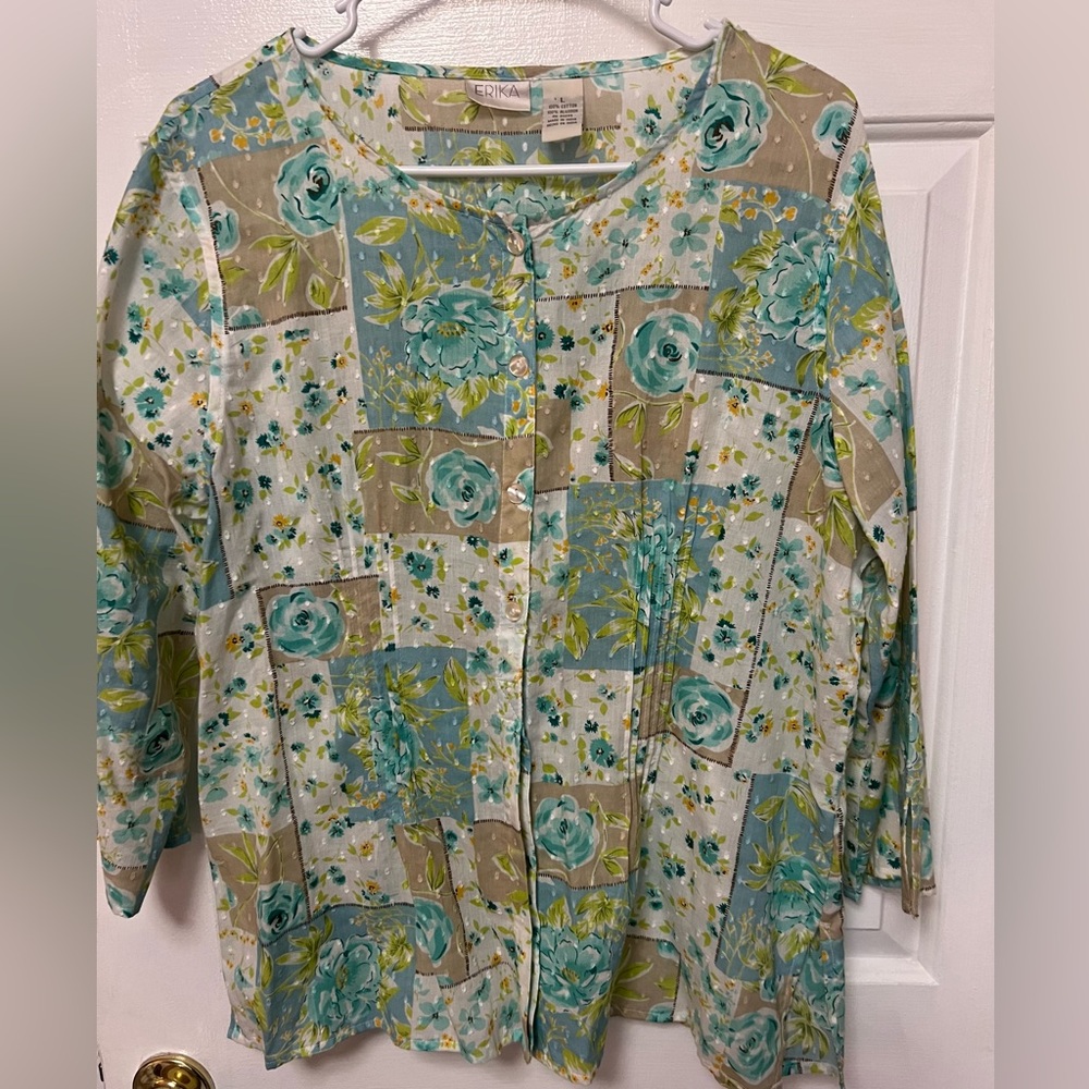 Erika blouse 100 percent cotton made in India. Large.